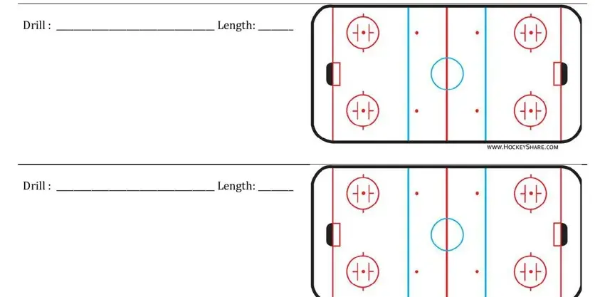 Completing segment 2 in hockey drill sheet