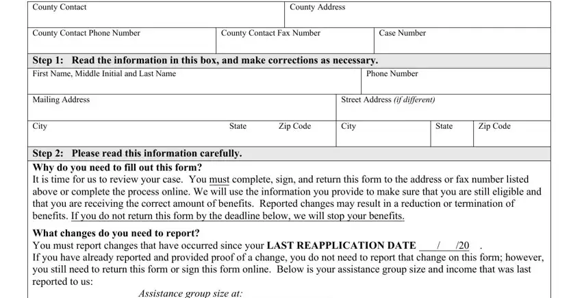 Completing segment 2 in oh food assistance form online