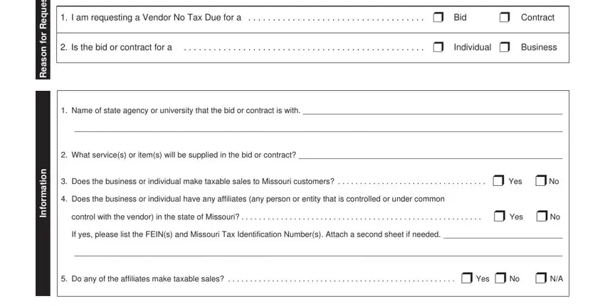 Filling out part 4 of Missouri Form 943