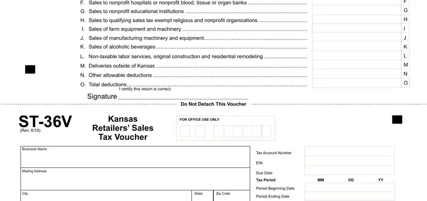 Writing part 2 in kansas retailers' sales tax return st 16