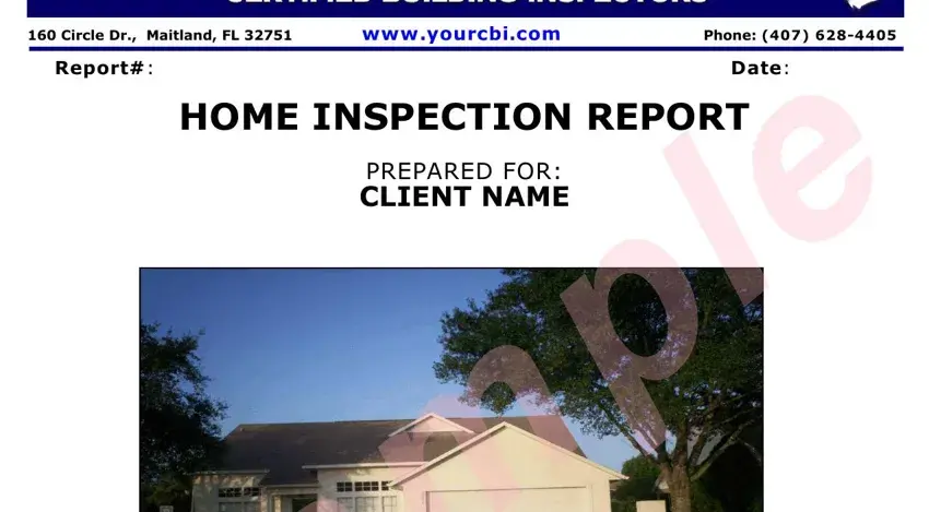 Writing part 1 in home inspector report template