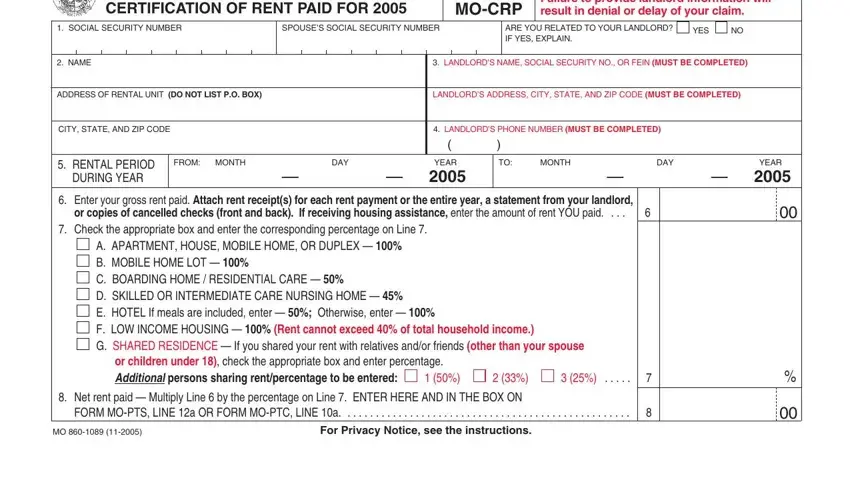 LANDLORDS PHONE NUMBER MUST BE, RENTAL PERIOD, and NAME of mo ptc form 2020