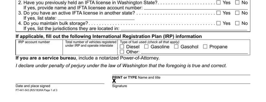Do you have an active IFTA, If yes provide name and IFTA, and Total number of vehicles of washington state trip permit pdf