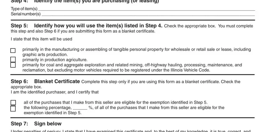 Step  Sign below, Identify how you will use the, and Identify the items you are inside st 587 tax form