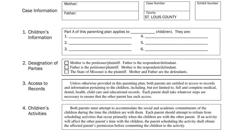 Tips on how to fill in parenting plan template step 1