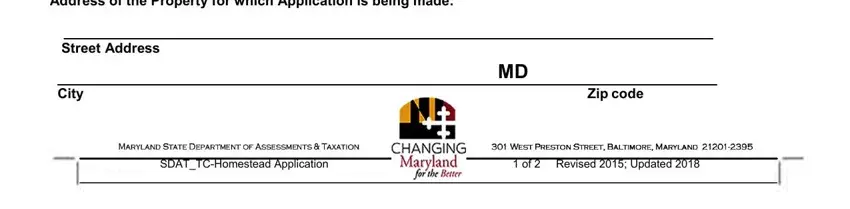 Part no. 2 for submitting maryland state property tax credit form