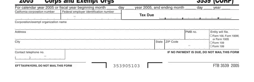 Filling out section 1 of what is form 3539