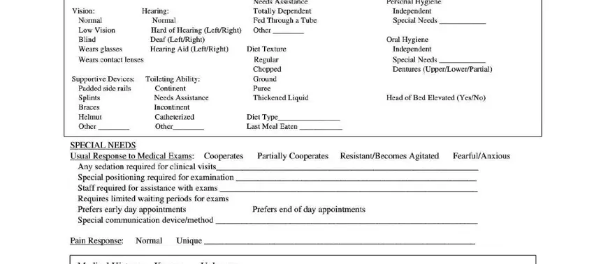 this field, next field, and other fields of hospital admission form