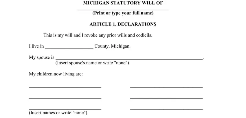 The way to prepare michigan will forms to print step 1