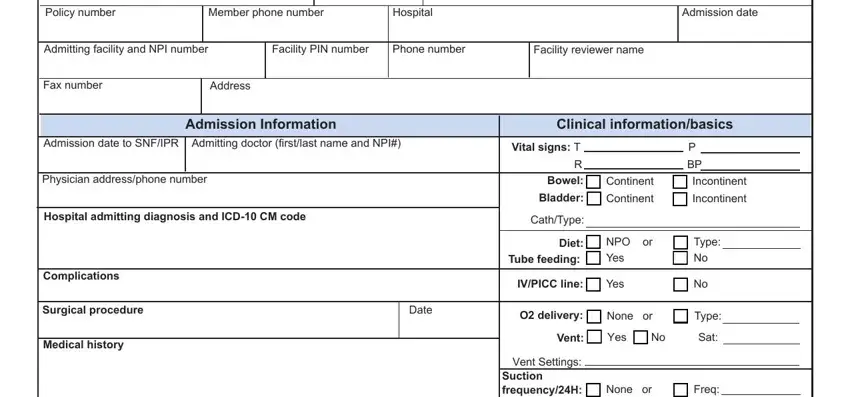 Part number 2 for filling in michigan nursing facility form