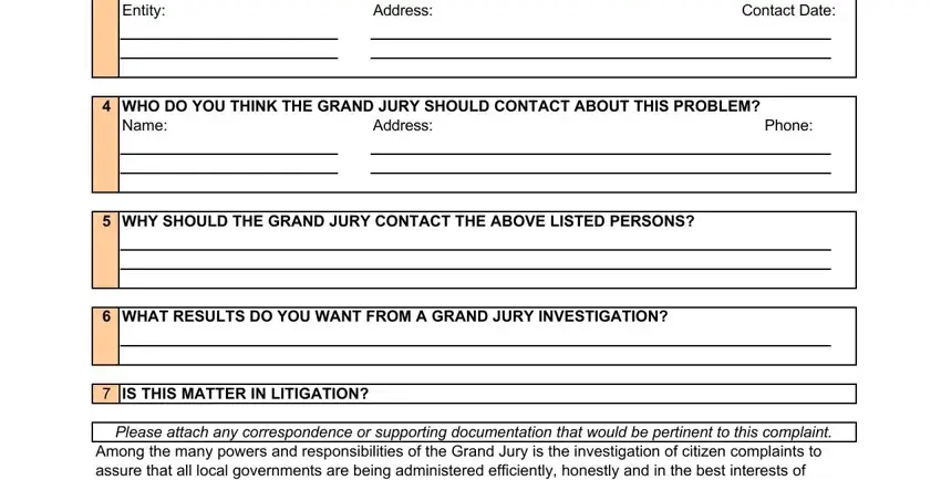 WHO DO YOU THINK THE GRAND JURY, Please attach any correspondence, and Address inside jury citizen complaint