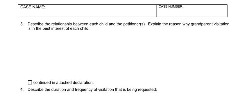 Describe the relationship between, is in the best interest of each, and CASE NUMBER inside california petition grandparent visitation