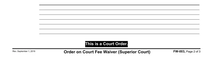 Rev September, FW Page  of, and Order on Court Fee Waiver Superior of your order fw
