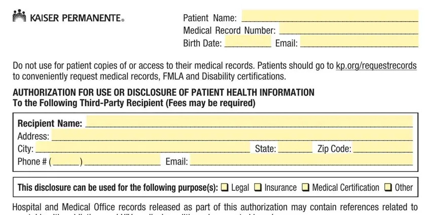 Step no. 1 for submitting Kaiser Ns 9934 Form