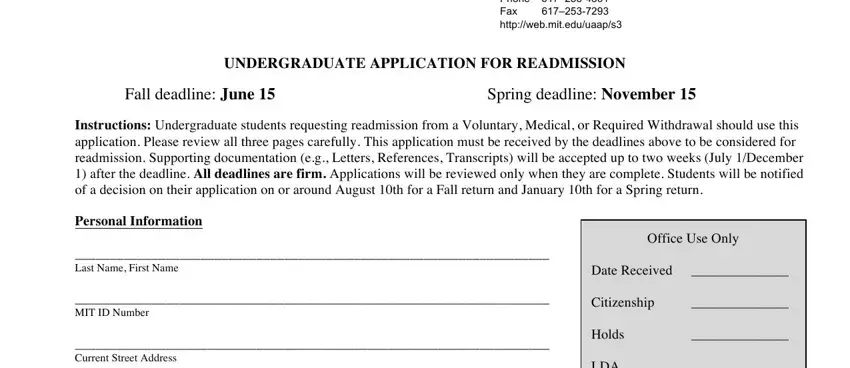 Best ways to fill out reapplying portion 1