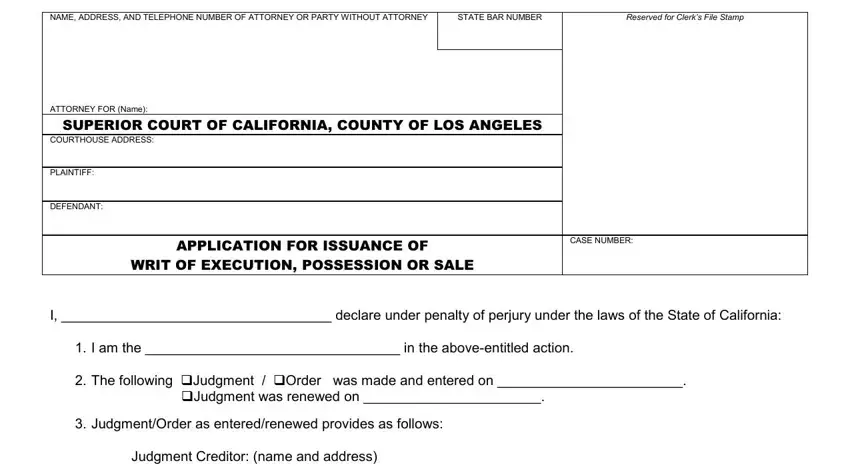 Simple tips to fill out california writ execution form part 1