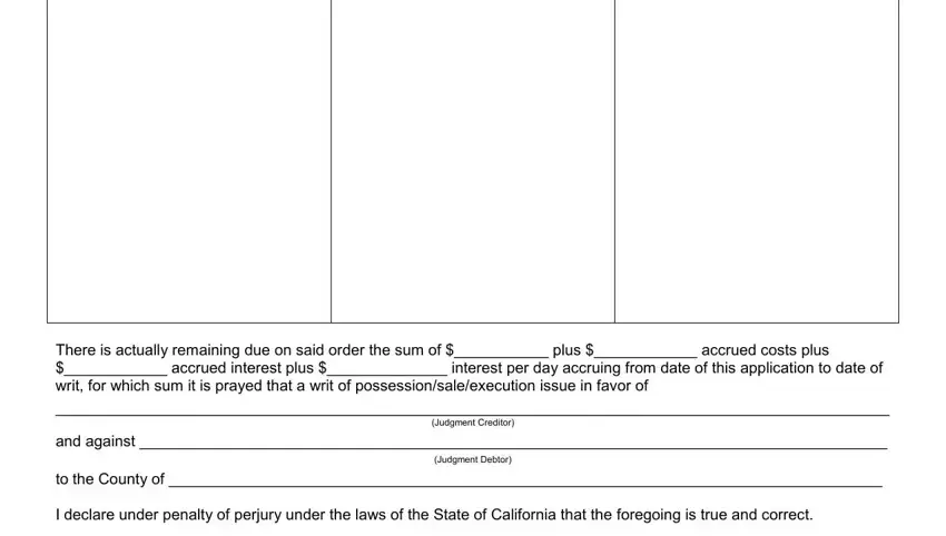 and against, There is actually remaining due on, and Judgment Creditor in california writ execution form