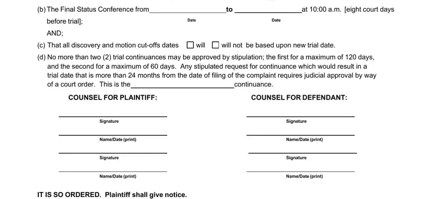 stipulation continue trial form completion process described (portion 2)