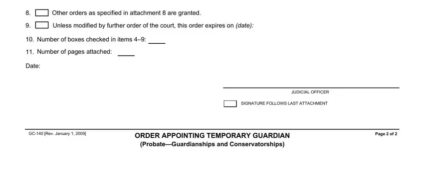 Learn how to fill in california order appointing guardian stage 5
