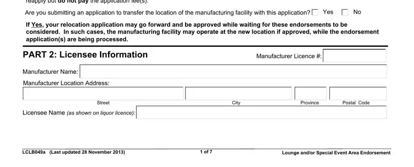Part number 2 for filling out Form Lclb049A