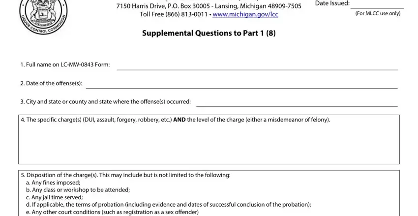 Tips on how to complete Form Lc Mw 0843 portion 2