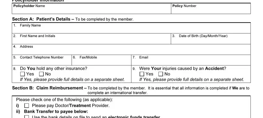 Stage no. 1 in filling out aetna 2020 reimbursement form
