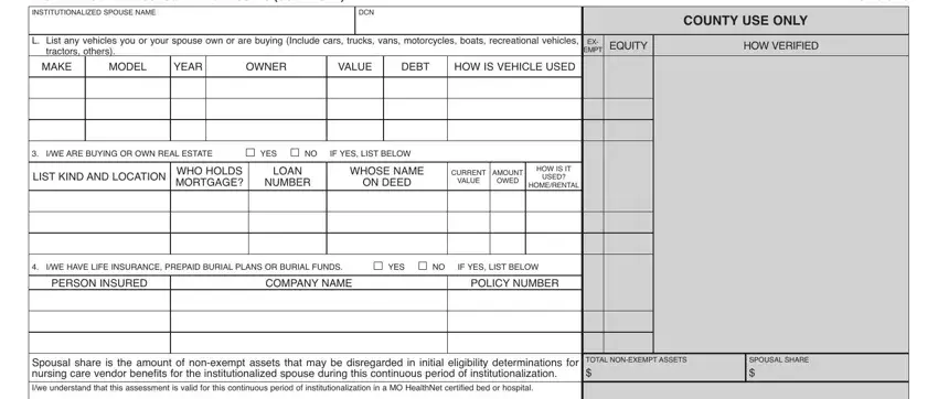 How to fill out missouri division of assets form part 5