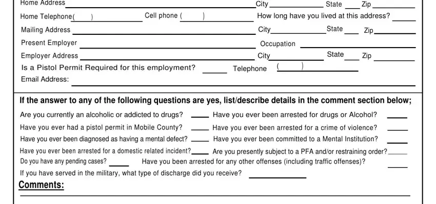 Occupation, Cell phone, and Zip inside pistol permit mobile al phone number