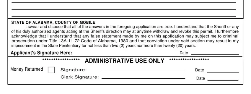 A way to fill out pistol permit mobile al phone number portion 3