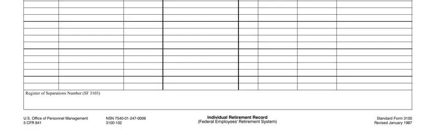 NSN, Individual Retirement Record, and Standard Form  Revised January of Soc