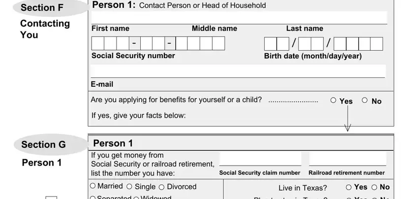 If yes give your facts below, Social Security number, and Are you applying for benefits for of application benefits how form