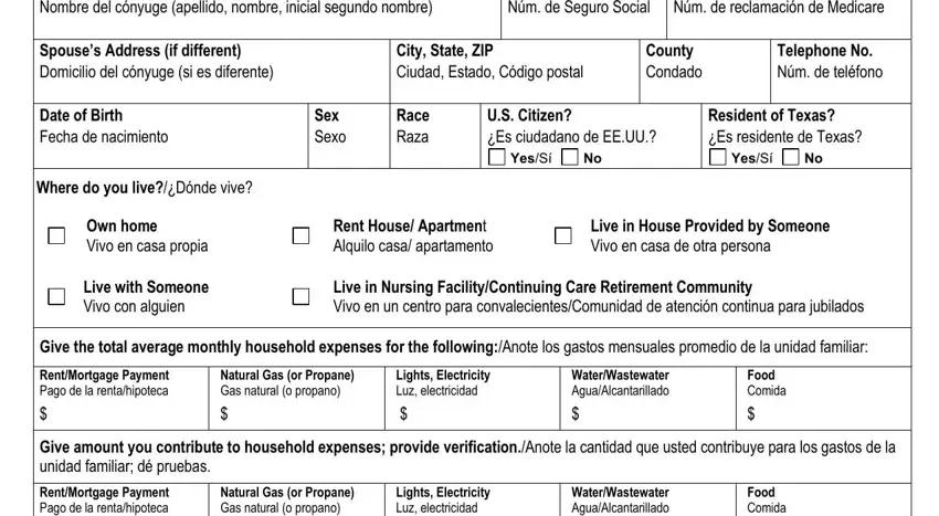 Applicants Name last first middle, Rent House Apartment Alquilo casa, and Social Security No Núm de Seguro in h1200 ez