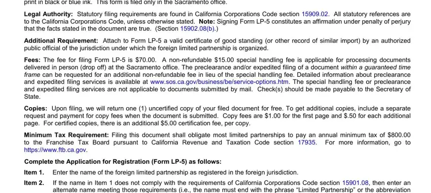 Filling out part 4 of ca foreign application