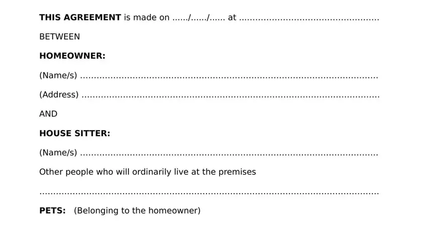 house sitting agreement form conclusion process outlined (stage 1)