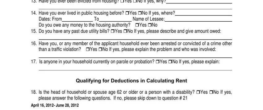 Filling out segment 5 in mckinney housing