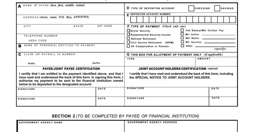 Part number 5 of completing government form 1199 207
