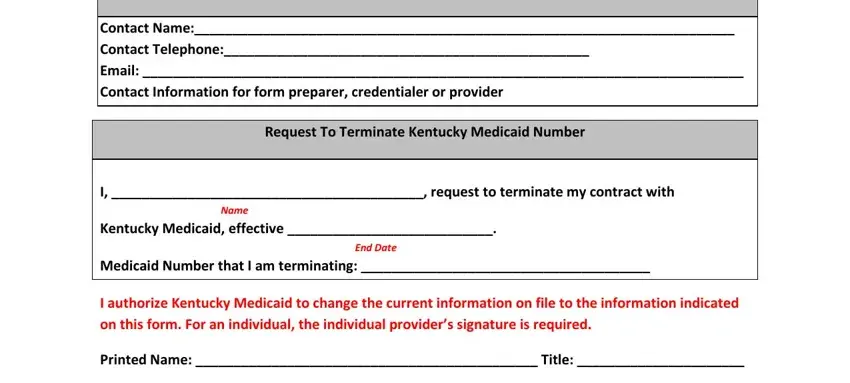 Part no. 4 for filling in kentucky information form printable