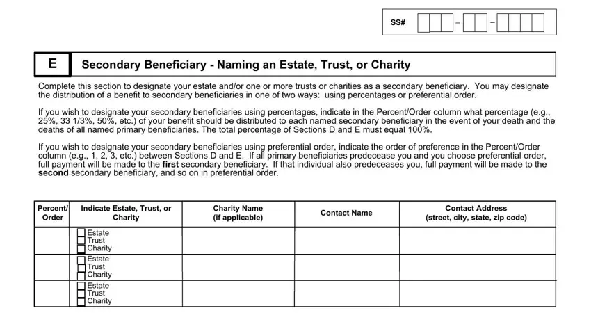 Charity Name if applicable, Estate Trust Charity Estate Trust, and Charity of nomination beneficiaries