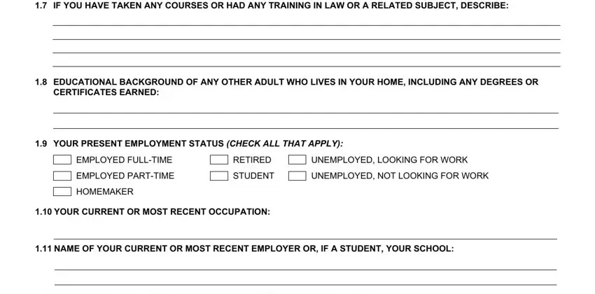 RETIRED, IF YOU HAVE TAKEN ANY COURSES OR, and HOMEMAKER inside jury humboldt courts ca gov questionnaire