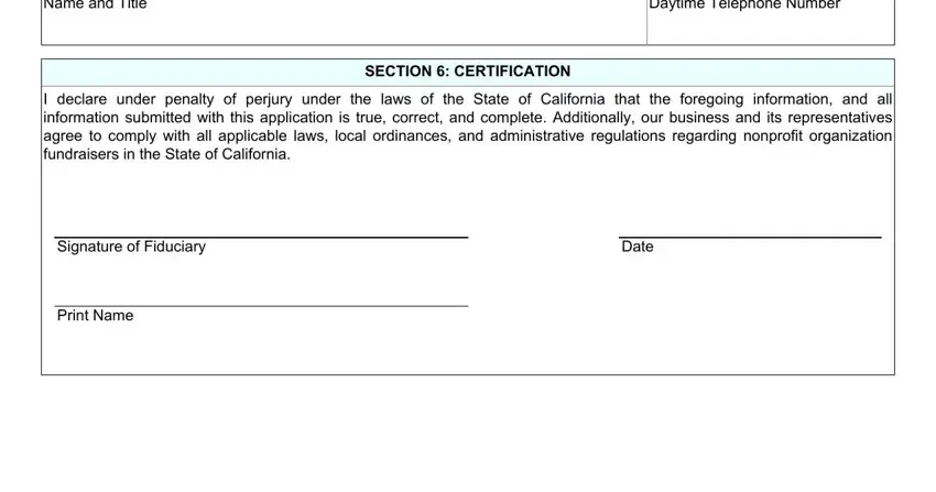 Stage number 4 for filling out state of california bgc sp 001