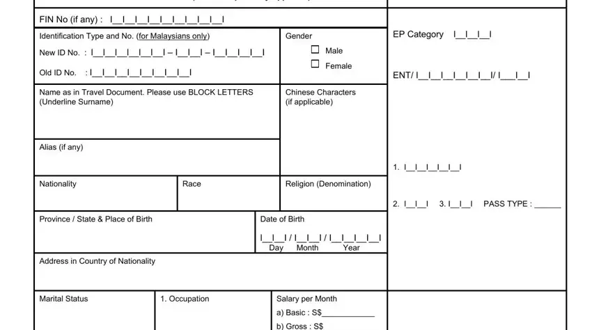 Filling out section 1 of singapore pr application form 4a pdf