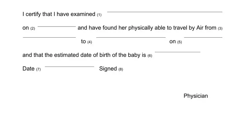 fit to fly certificate pregnancy sample completion process clarified (stage 1)