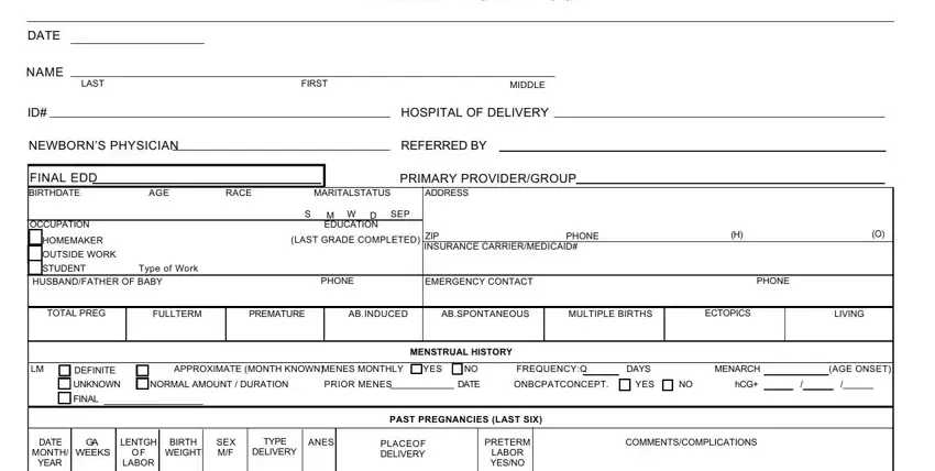 prenatal visit prenatal record template completion process explained (part 1)