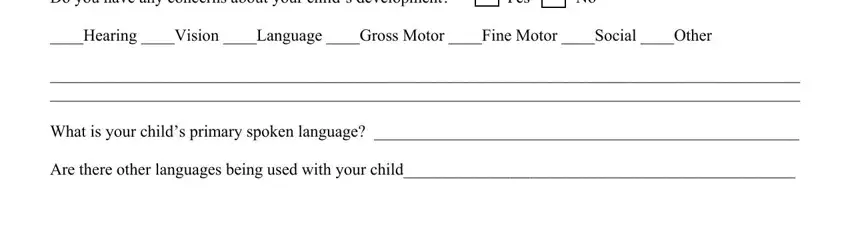 printable preschool registration form template completion process shown (part 3)