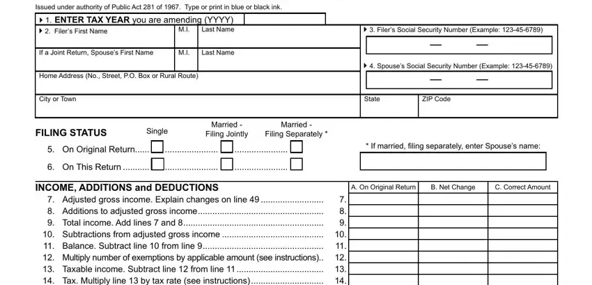 Learn how to fill out Form Mi 1040X part 1