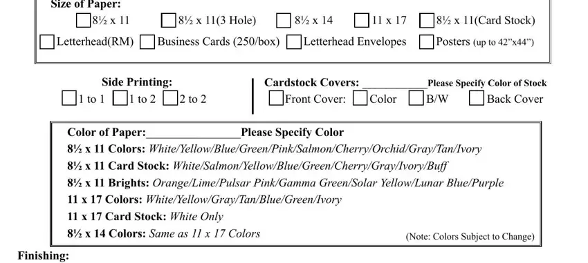 print shop order form writing process explained (stage 2)