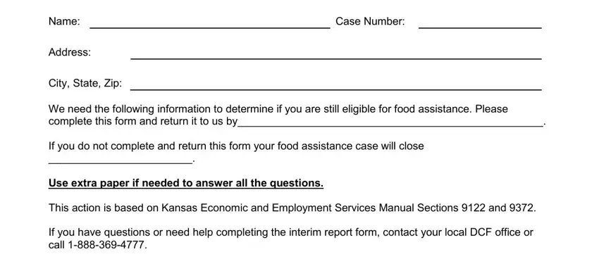 interim report for food stamps ks conclusion process shown (stage 1)