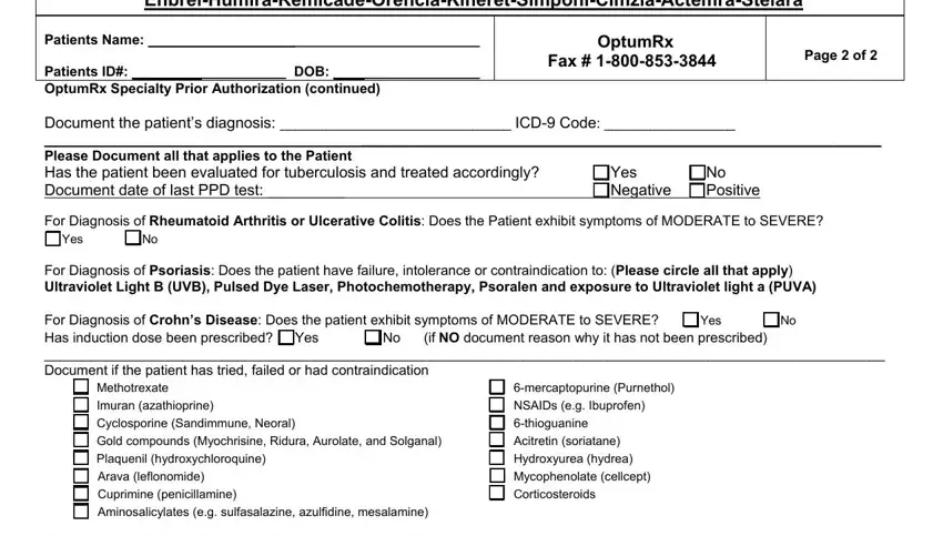 Stage no. 2 for submitting optumrx prior authorization form