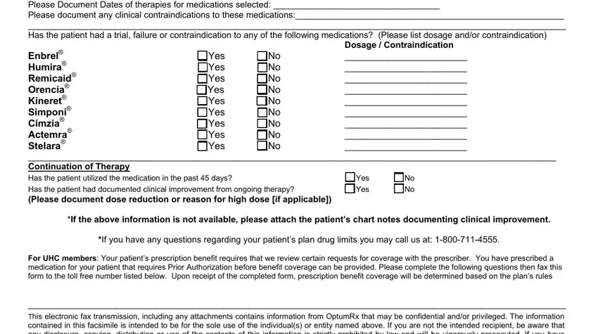Part no. 3 in completing optumrx prior authorization form