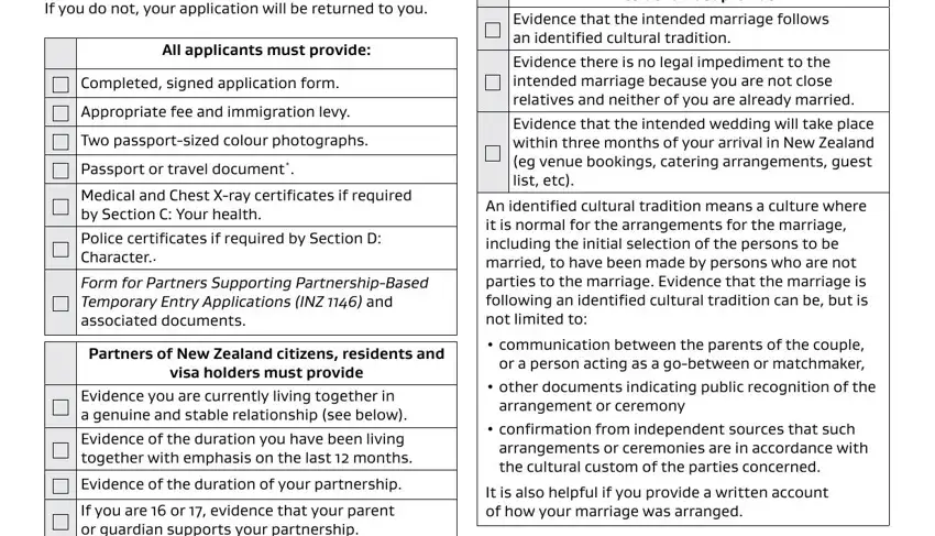 Step number 1 in completing partnership work visa nz form